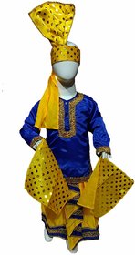 Chandu Ki Dukan Bhangra Boy Blue And Yellow Traditional Costume Of State For Boys
