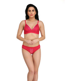 Empisto Branded Pink Color Cotton Fabric Lingerie Set