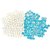 Fc Decorative Pebbles/ Marbles/ Vasefillers Flat Type 200G - (3/4-Inch, Aqua Blue + Transparent)