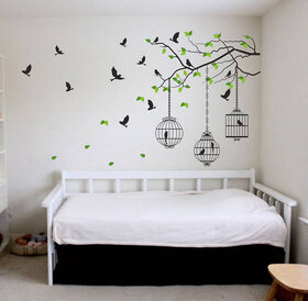Pack Of 1 Walltola PVC Tree Branches With Leaves Vinyl Wall Sticker