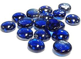 Fc Decorative Pebbles/ Marbles/ Vasefillers Flat Type 200G - (3/4-Inch, Royal Blue)
