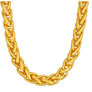                       Missmister Gold Plated Interlink 20 Inch Fashion Chain Necklace Men Stylish                                              