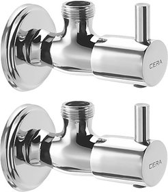CERA - Angle Valve (Quarter Turn) with Wall Flange Set of 2 pcs Angle Cock Faucet (Wall Mount Installation Type)