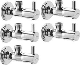 CERA - Angle Valve (Quarter Turn) with Wall Flange Set of 5 pcs Angle Cock Faucet (Wall Mount Installation Type)