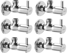 CERA - Angle Valve (Quarter Turn) with Wall Flange Set of 6 pcs Angle Cock Faucet (Wall Mount Installation Type)