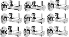 CERA - Angle Valve (Quarter Turn) with Wall Flange Set of 9 pcs Angle Cock Faucet (Wall Mount Installation Type)