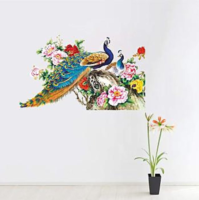 Buy New Way Decals-Wall Sticker (9659) ''Royal Peacock Design'' Online at  Low Prices in India 
