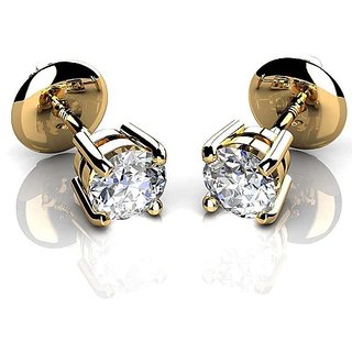                       Ceylonmine Lab Certified Gemstone Diamond Stud Gold Plated Stylish Earrings For Women & Girls Original & Natural Diamond Earrings                                              