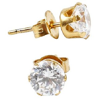                       Ceylonmine Natural & Original Diamond Stud Gold Plated Designer Earrings For Women & Girls                                              