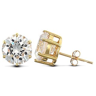                       Ceylonmine Lab Certified Gemstone Diamond Stud Gold Plated Stylish Earrings For Women & Girls Original & Natural Diamond Diamond Earrings                                              