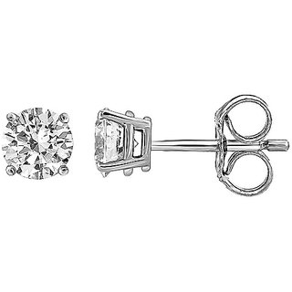                       Ceylonmine Natural & Original American Diamond Stud Silver Designer Earrings For Women & Girls                                              