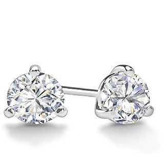                       Ceylonmine American Diamond Stud Earrings Unheated & Astrological Gemstone Silver Earrings For Girls & Women                                              