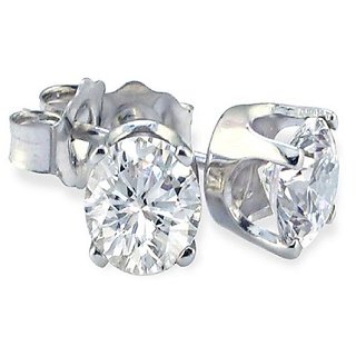 Ceylonmine Original American Diamond Gemstone Stud Silver Earrings For Women & Girls Ceylonmine Original American Diamond Gemstone Stud Silver Earrings For Women & Girls
