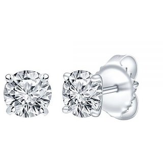                       Ceylonmine- American Diamond Silver Earrings Lab Certified & Effective Gemstone Stud Earrings For Women                                              