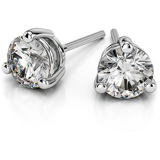                       Ceylonmine Lab Certified Gemstone American Diamond Stud Silver Stylish Earrings For Women & Girls Original & Natural American Diamond Earrings                                              