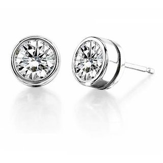                      Ceylonmine- Precious Gemstone American Diamond Silver Earrings Natural  Lab Certified Stone American Diamond Stud Earrings For Women  Girls                                              