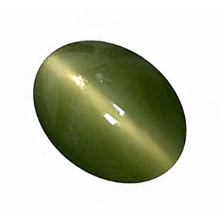                       Ceylonmine 6.25 Ratti Lehsunia Gemstone Original & Natural Cats Eye Stone For Unisex                                              