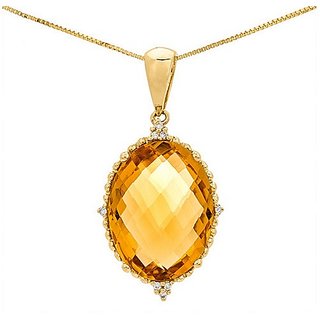                       Ceylonmine Original Citrine Stone Pendant Natural Gemstone 5.00 Carat Pendant/ Locket For Unisex                                              