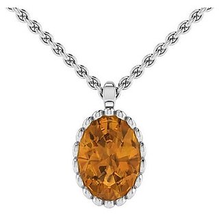                       Ceylonmine Original Citrine Stone Pendant Natural Gemstone 5.00 Carat Pendant/ Locket For Unisex                                              