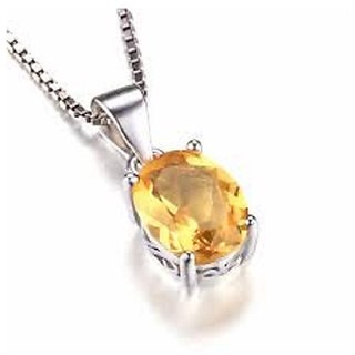                       Ceylonmine Citrine Pendant Natural  Unheated Gemstone 5.25 Carat For Unisex                                              