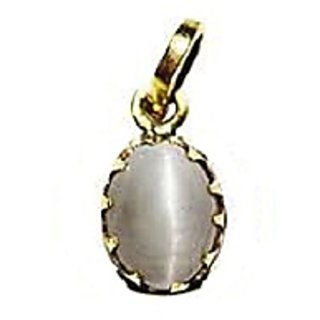                       Ceylonmine Lehsunia Pendant Natural Cat's Eye Stone Pendant /Locket For Men & Women 5.25 Ratti                                              