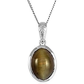                       Ceylonmine Cat's Eye Stone Pendant Original & Unheated Gemstone Lehsunia For Astrological Purpose                                              