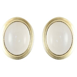 Ceylonmine Natural & Original Moonstone Stud Gold Plated Designer Earrings For Women & Girls Ceylonmine Natural & Original Moonstone Stud Gold Plated Designer Earrings For Women & Girls