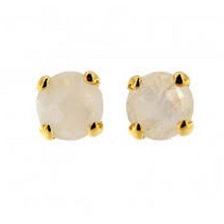 Ceylonmine- Moonstone Gold Plated Earrings Lab Certified & Effective Gemstone Stud Earrings For Women Ceylonmine- Moonstone Gold Plated Earrings Lab Certified & Effective Gemstone Stud Earrings For Women