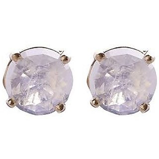                      Ceylonmine- Moonstone Silver Earrings Lab Certified & Effective Gemstone Stud Earrings For Women                                              