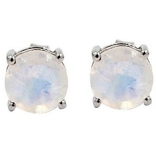 Ceylonmine- Original Stone Silver Earring Unheated & Untreated Precious Stone Moonstone Stud Earrings For Girls & Women Ceylonmine- Original Stone Silver Earring Unheated & Untreated Precious Stone Moonstone Stud Earrings For Girls & Women