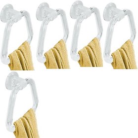 Sks - Acrylic Towel Ring Set Of 5 Pcs (Type - Triangle, Material - Acrylic Unbreakable) Clear Color Towel Holder (Acrylic)