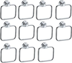 Sks - Square Towel Ring Set Of 11 Pcs Stainless Steel Towel Holder (Stainless Steel)