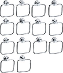 Sks - Square Towel Ring Set Of 14 Pcs Stainless Steel Towel Holder (Stainless Steel)