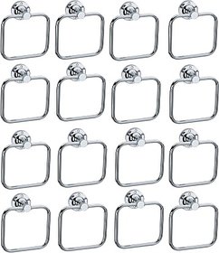 Sks - Square Towel Ring Set Of 16 Pcs Stainless Steel Towel Holder (Stainless Steel)