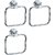 Sks - Square Towel Ring Set Of 3 Pcs Stainless Steel Towel Holder (Stainless Steel)