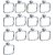 Sks - Square Towel Ring Set Of 13 Pcs Stainless Steel Towel Holder (Stainless Steel)