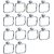 Sks - Square Towel Ring Set Of 14 Pcs Stainless Steel Towel Holder (Stainless Steel)