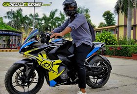CR Decals Pulsar Rs 200 Custom Decals/ Wrap/ Stickers Shining Monkey Edition Kit