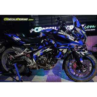 CR Decals Pulsar As 200 Custom Decals/ Wrap/ Stickers Full Body Camo Edition Kit Blue