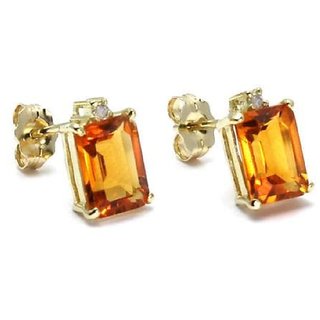 Ceylonmine Natural Citrine Earrings Original & Certified Gemstone Stud Earrings For Women & Girls Ceylonmine Natural Citrine Earrings Original & Certified Gemstone Stud Earrings For Women & Girls