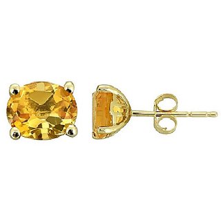                       Ceylonmine Citrine Stud Earring Natural & Lab Certified Gemstone Earrings For Women & Girls                                              