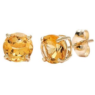                       Ceylonmine Natural Citrine Stud Earrings Lab Certified & Unheated Stone Citrine Stone For Women & Girls                                              