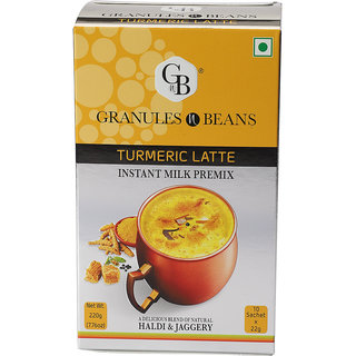 Granules N Beans Turmeric Latte Instant Milk Premix - (1 Boxes X 10 Sachets Of 22Gm220 Gm)