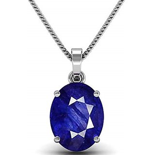                       6.5 Carat Blue Sapphire/Neelma Stone Sterling Designer Pendant For Women & Girls Lab Certified Neelam(Sapphire) Pendant By Ceylonmine                                              