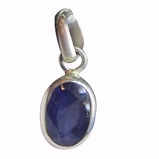                       Natural Blue Sapphire 5.25 Carat Stone Silver Pendant For Women  Girls By Ceylonmine                                              