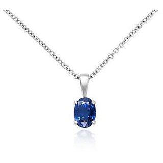                       Natural Blue Sapphire 5.25 Carat Stone Silver Pendant For Women & Girls By Ceylonmine                                              