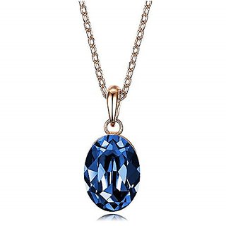                       Natural Blue Sapphire 5.25 Carat Stone Gold Plated(Panchdhatu) Pendant For Women & Girls By Ceylonmine                                              