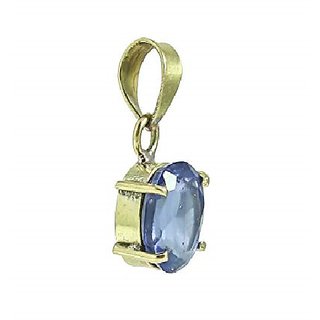                       Igl Blue Sapphire/Neelam Stone 5.44 Carat Gold Plated Pendant Lab Certified  Effective Stone Neelma/Neela Pukhraj Pendant For Unisex By Ceylonmine                                              