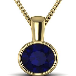                       Neelam Stone 6.25 Ct. Gemstone Designer Pendant For Women  Girls Lab Certified Stone Blue Sapphire Stone Gold Plated Pendant By Ceylonmine                                              