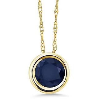 Natural Blue Sapphire 5.25 Carat Stone Gold Plated(Panchdhatu) Pendant For Women  Girls By Ceylonmine